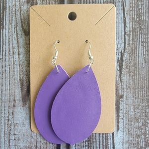 Purple Faux Leather Earrings